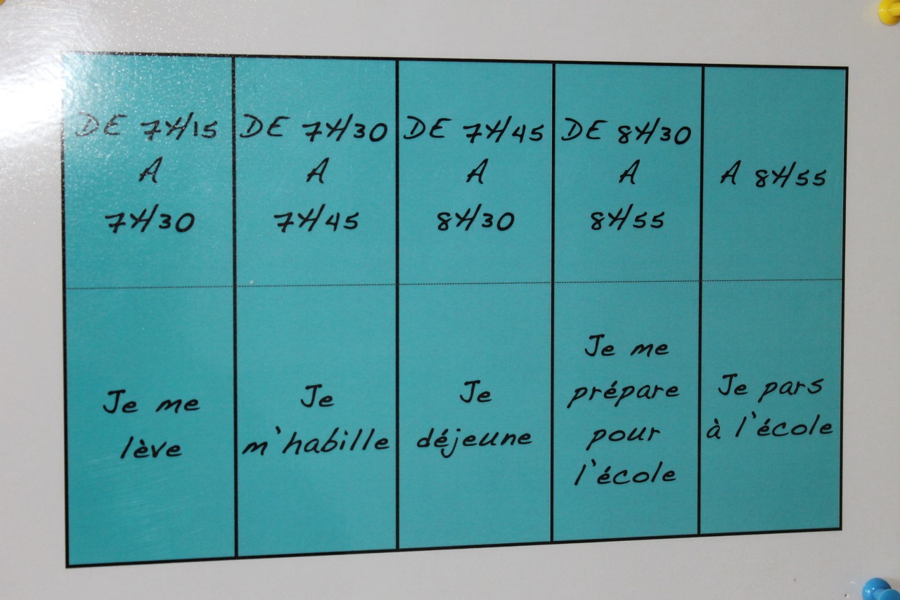 tableau horaire